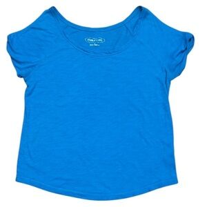 🌺MAURICES TWISTED COLD SHOULDER SHORT SLEEVED TURQUOISE BLUE TEE  SHIRT TOP EUC